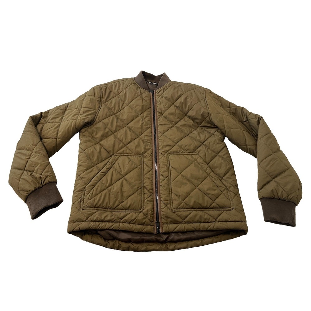Line Of Trade Jacket Mens Medium Green Quilted Essex Bomber Zip Shop Workwear